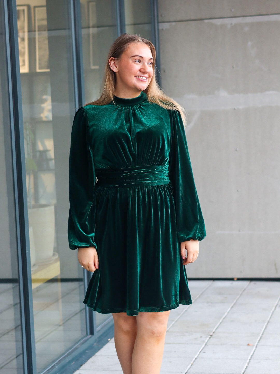 KJOLE ALIBA VELOUR DK GREEN