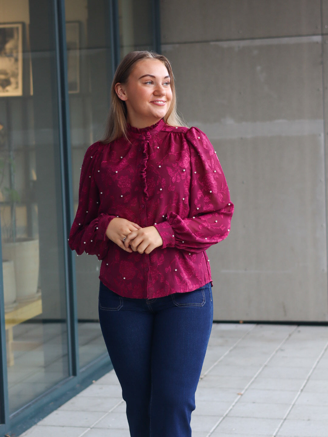 BLUSE VIRSA BORDEAUX PEARL