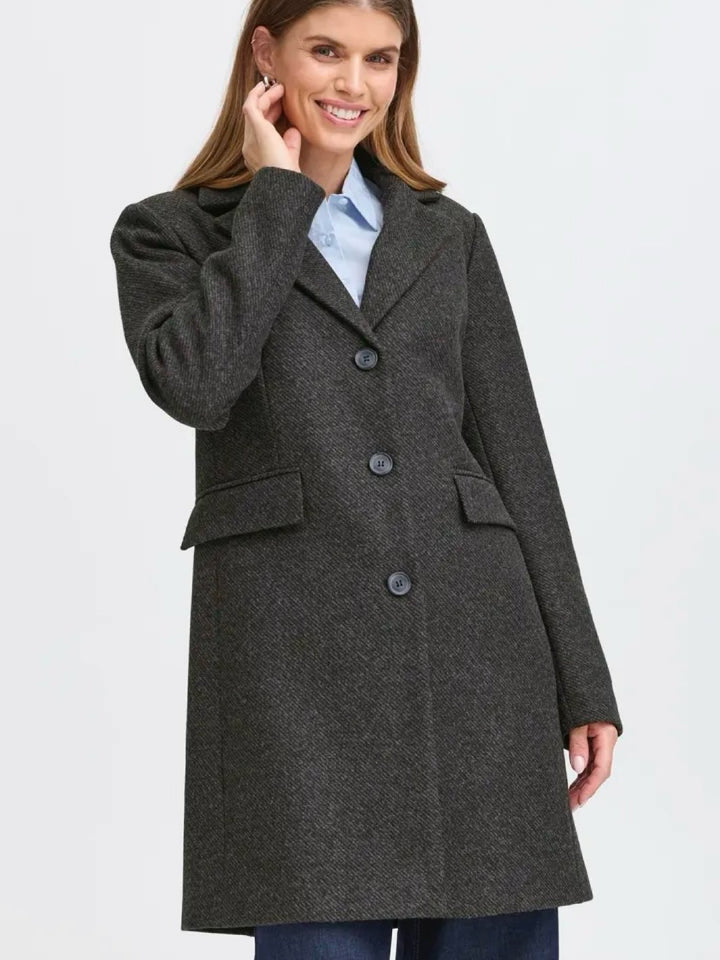 KÅPE FREVILLA LONG CHARCOAL MELANGE