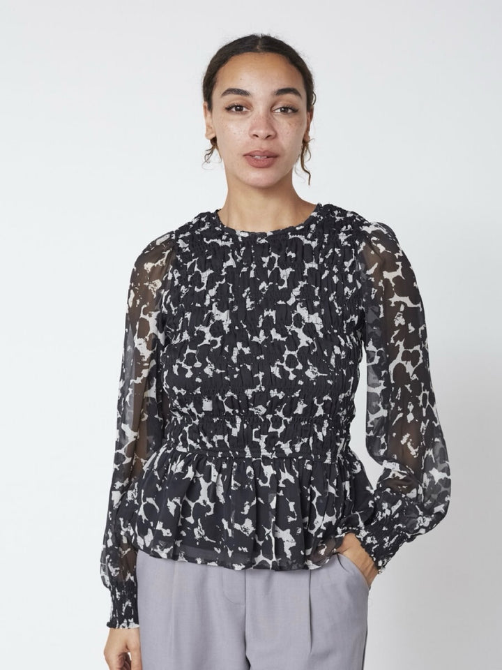 BLUSE UDA BLACK/CREAM