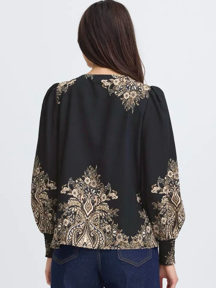 BLUSE FRADARA BLACK PAISLEY