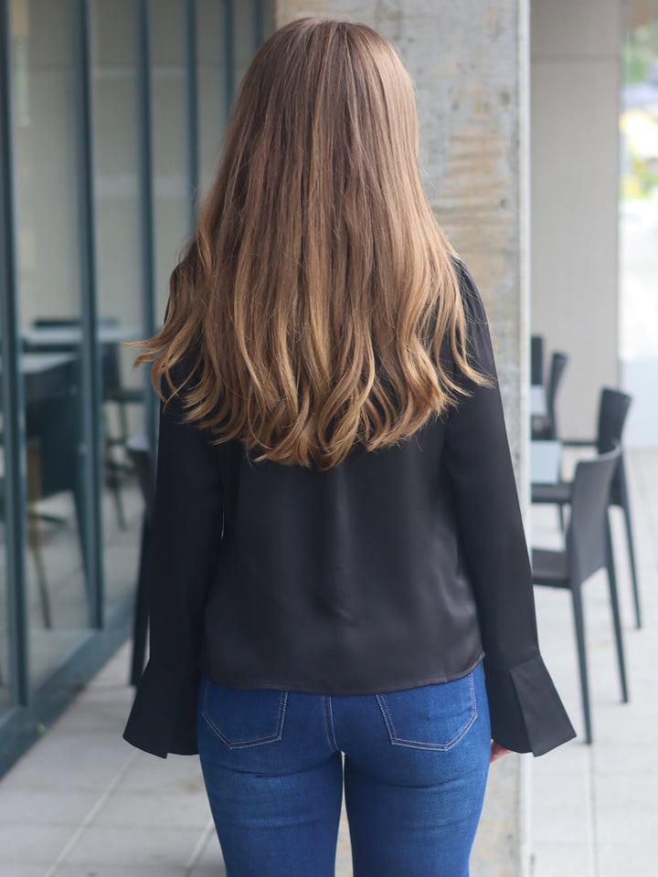 SKJORTE CAT SATIN BLACK