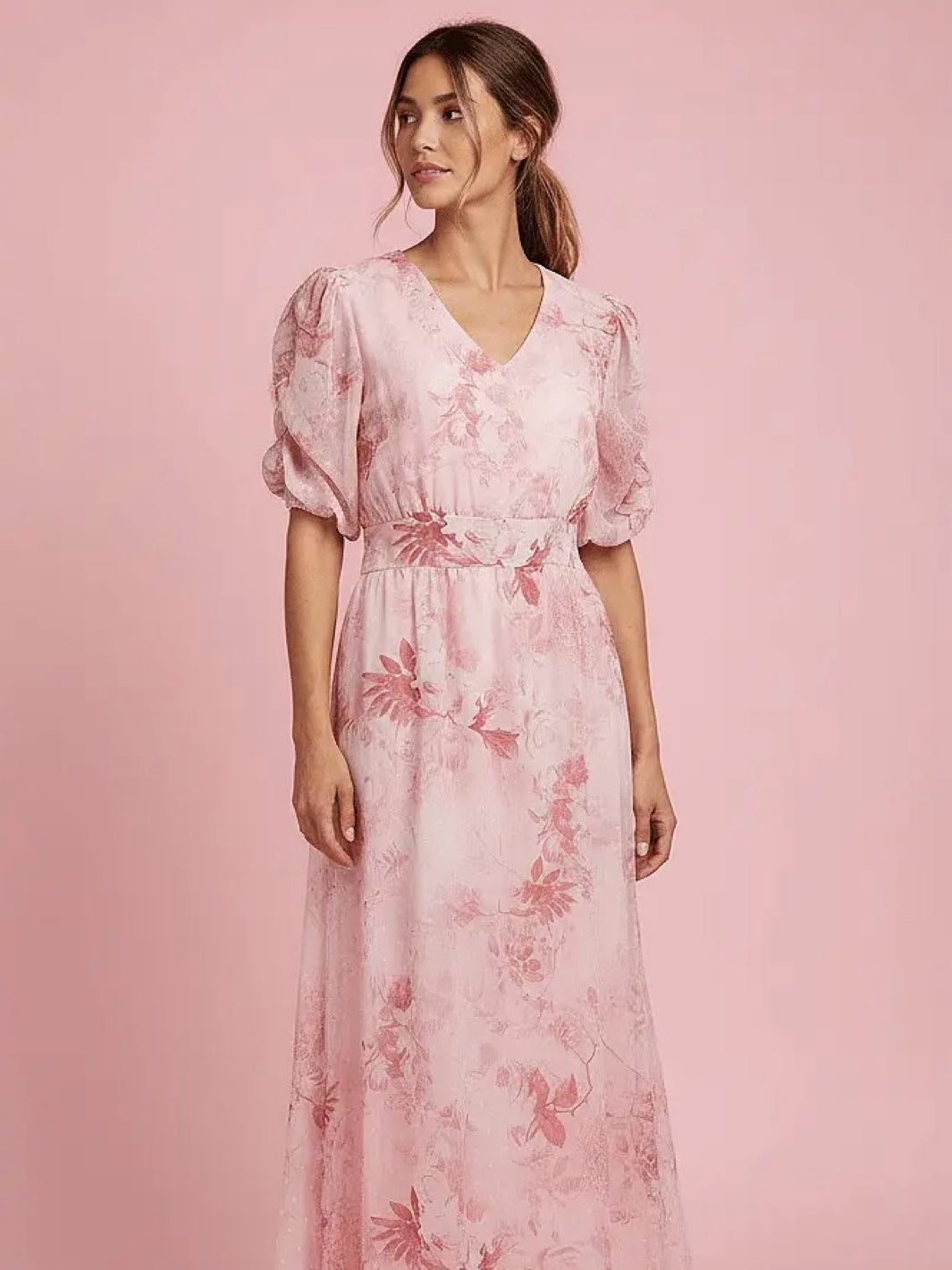 MAXIKJOLE EMMELI LARA V ROSE PETAL