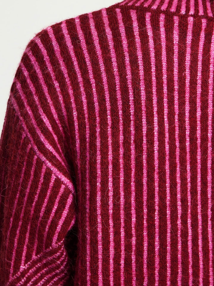 STRIKKEGENSER IHKAMARA LS STRIPE ROHDODENDRON