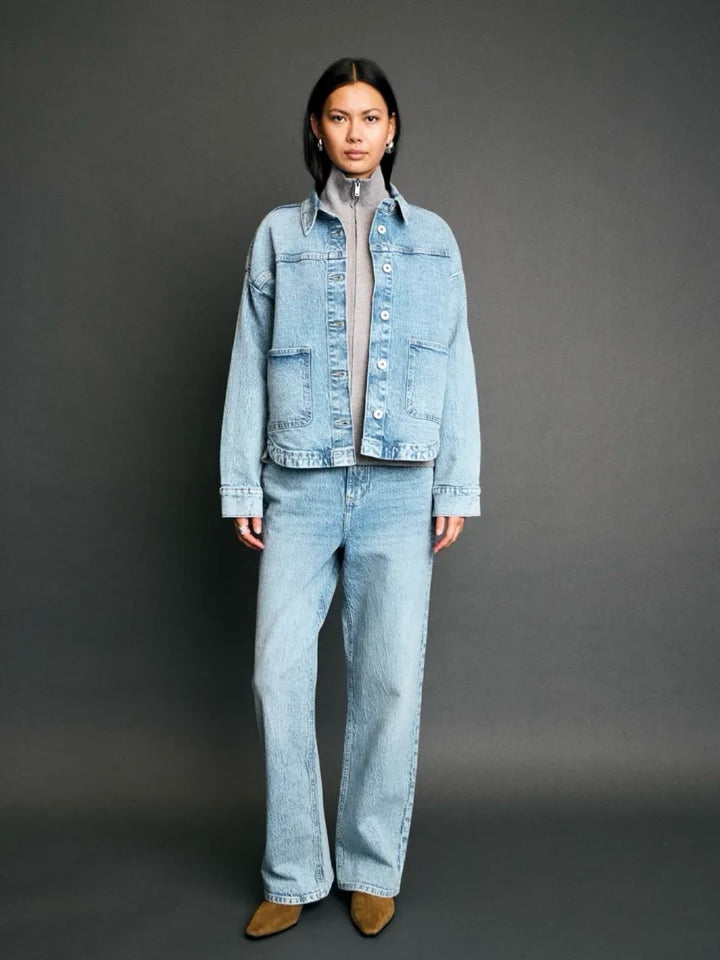 DONGERIJAKKE IHJUNNI LIGHT BLUE STONEWASH