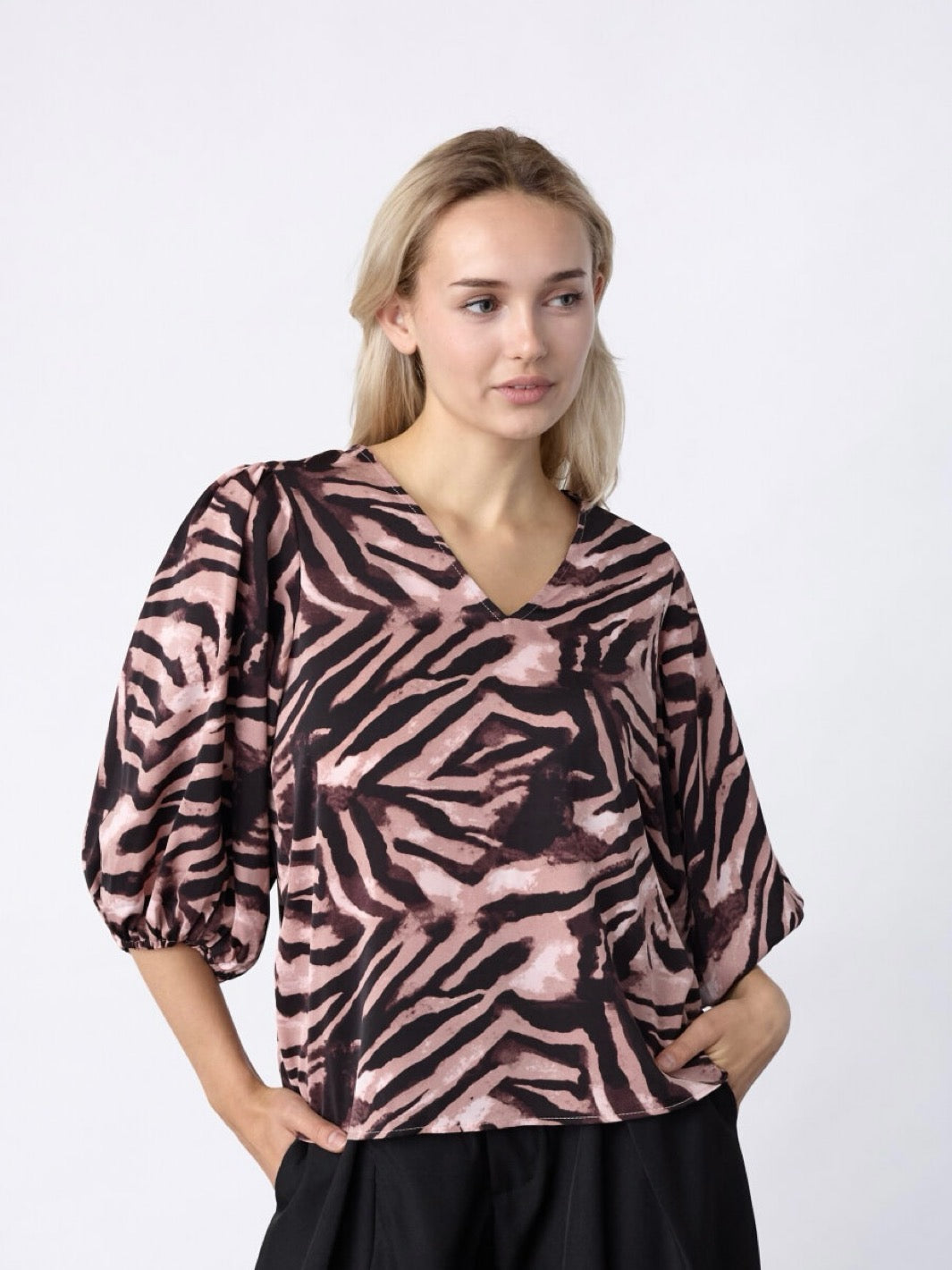 BLUSE VENITA BORDEAUX ZEBRA