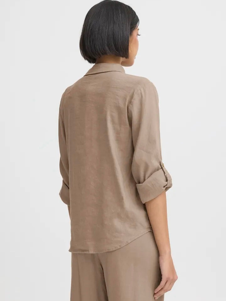 LIN SKJORTE PZLUCA LS WALNUT