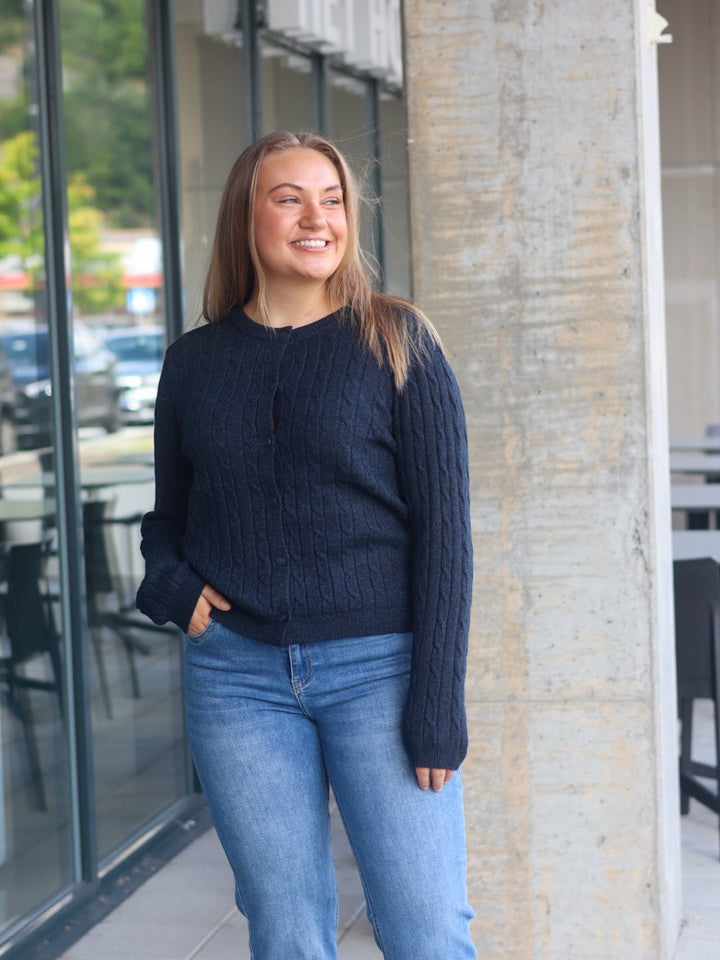 CARDIGAN PZSTEFFI DARK SAPPHIRE MELANGE