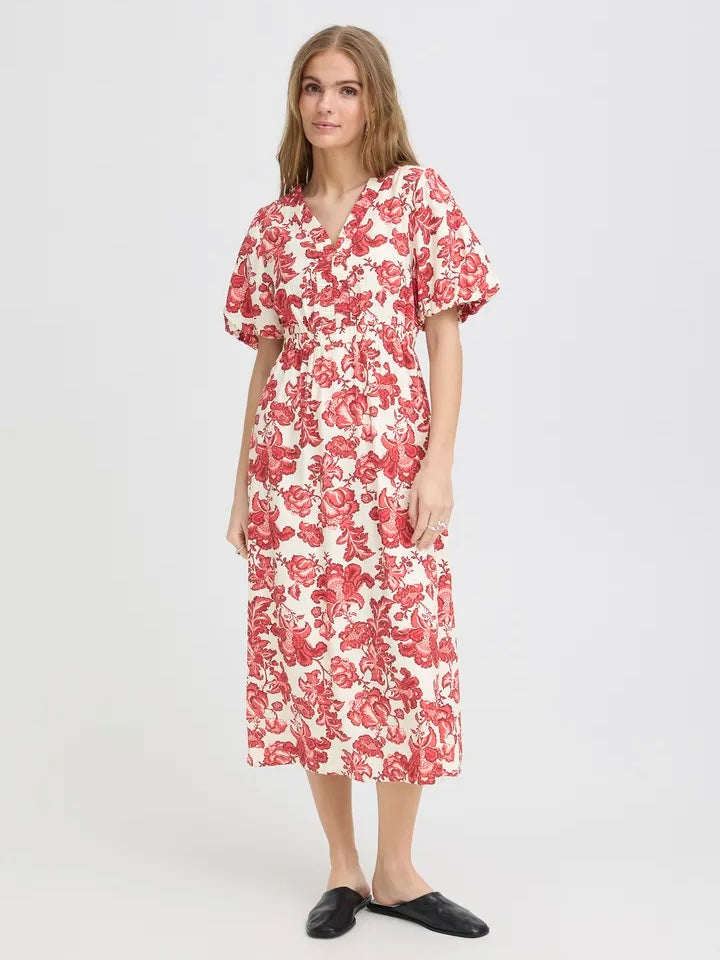 MIDIKJOLE IHGILVIS RED FLORAL