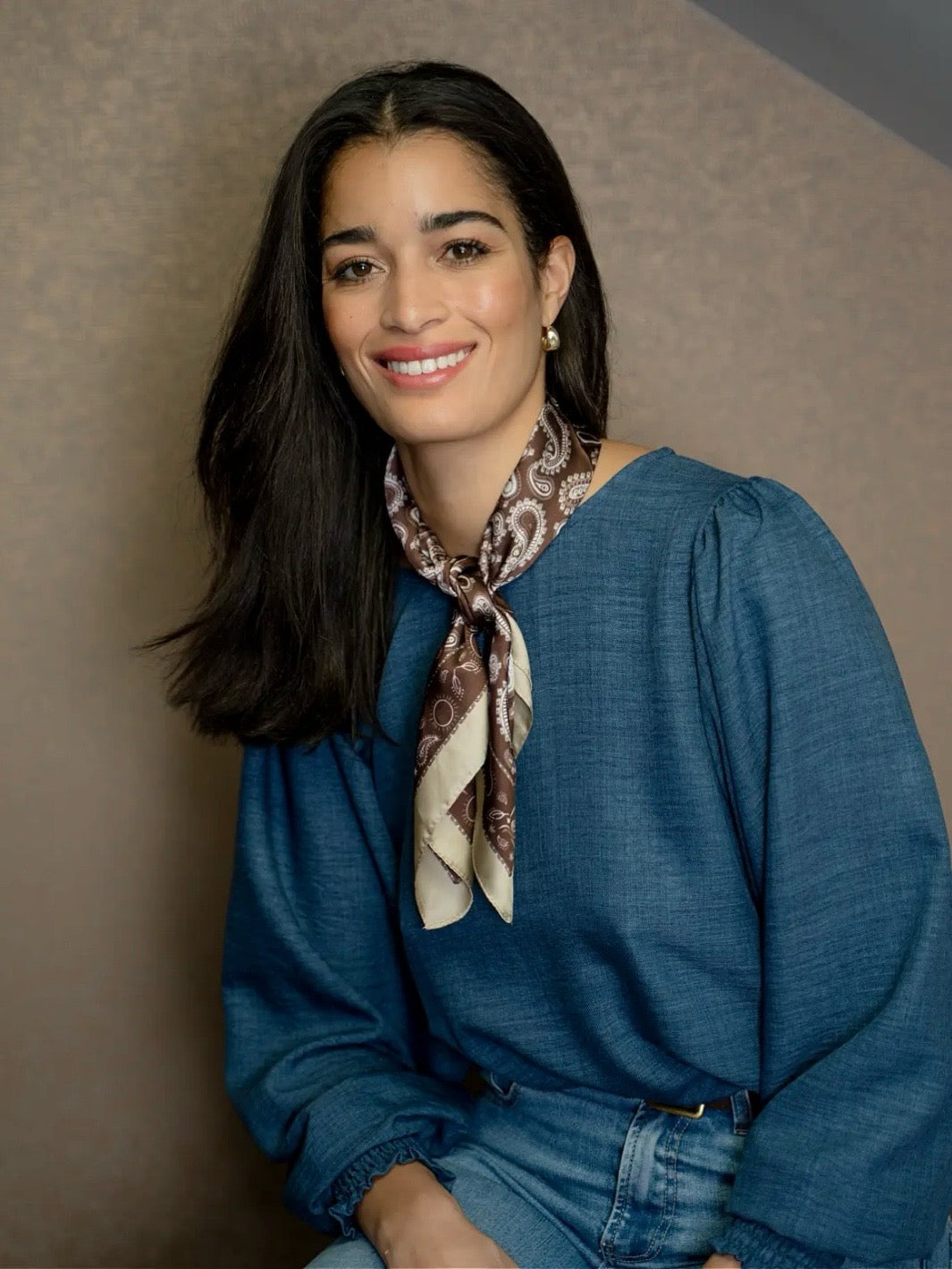 BLUSE BENITA LINNO JEANSBLUE