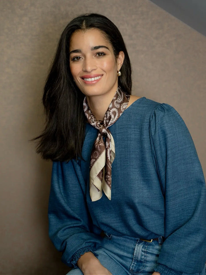 BLUSE BENITA LINNO JEANSBLUE