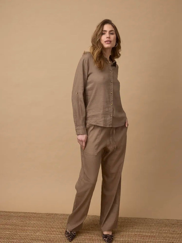 LIN SKJORTE PZLUCA LS WALNUT