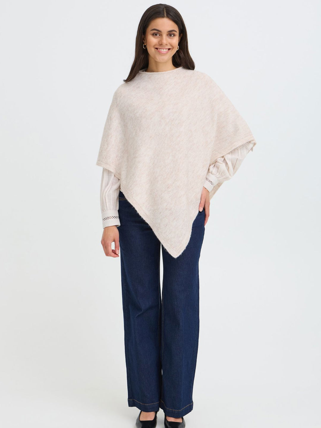 PONCHO FRSANNY OATMEAL MELANGE