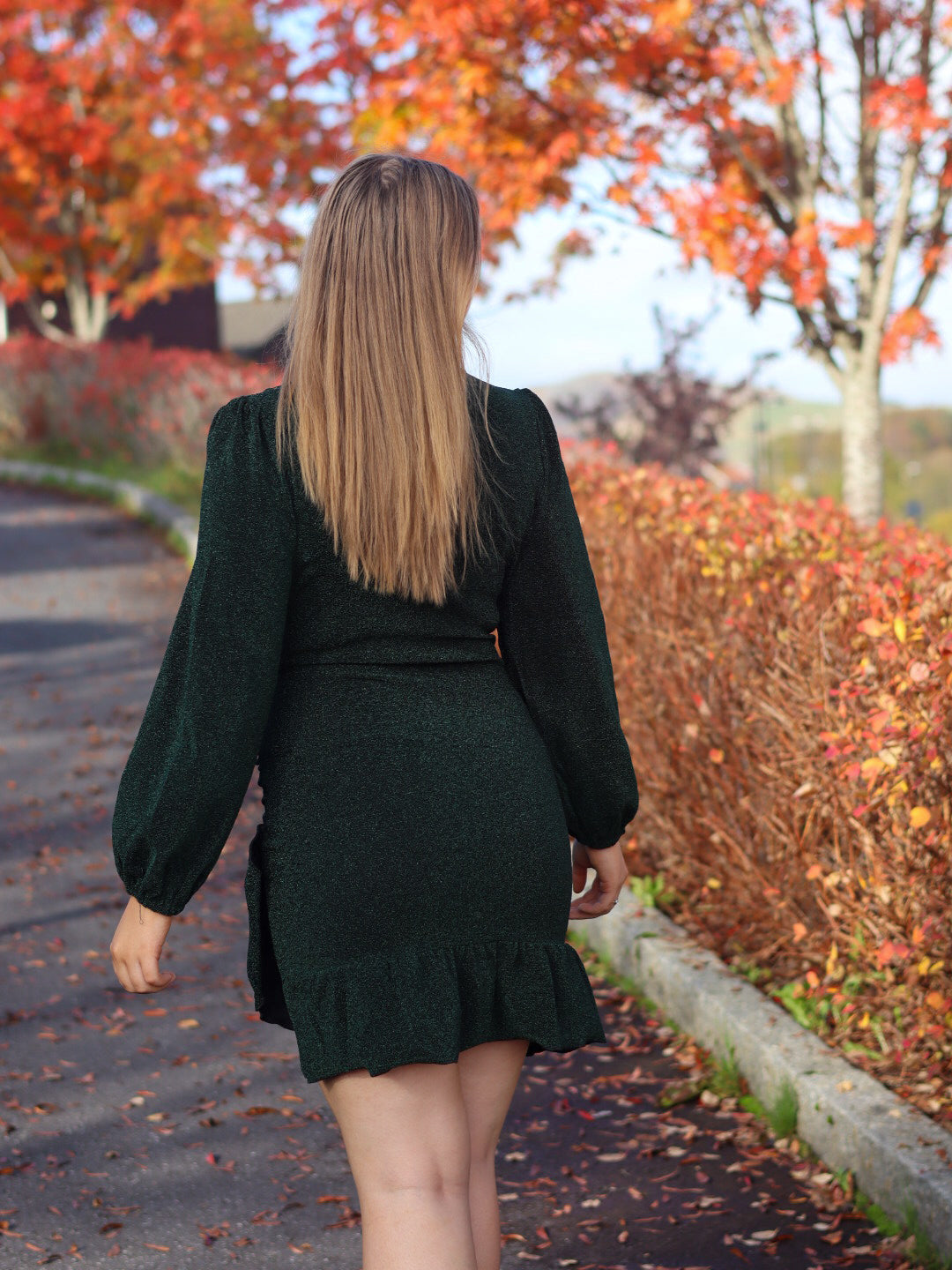 KJOLE ALYSSA SPARKLE DK GREEN