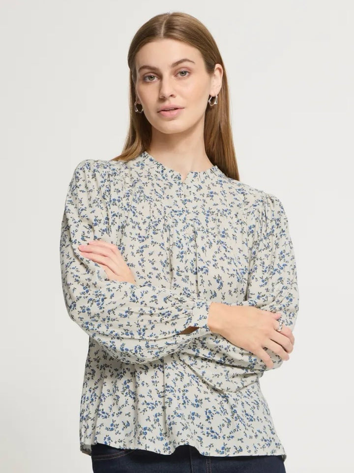 BLUSE IHVERA BLUE FLOWER PRINT