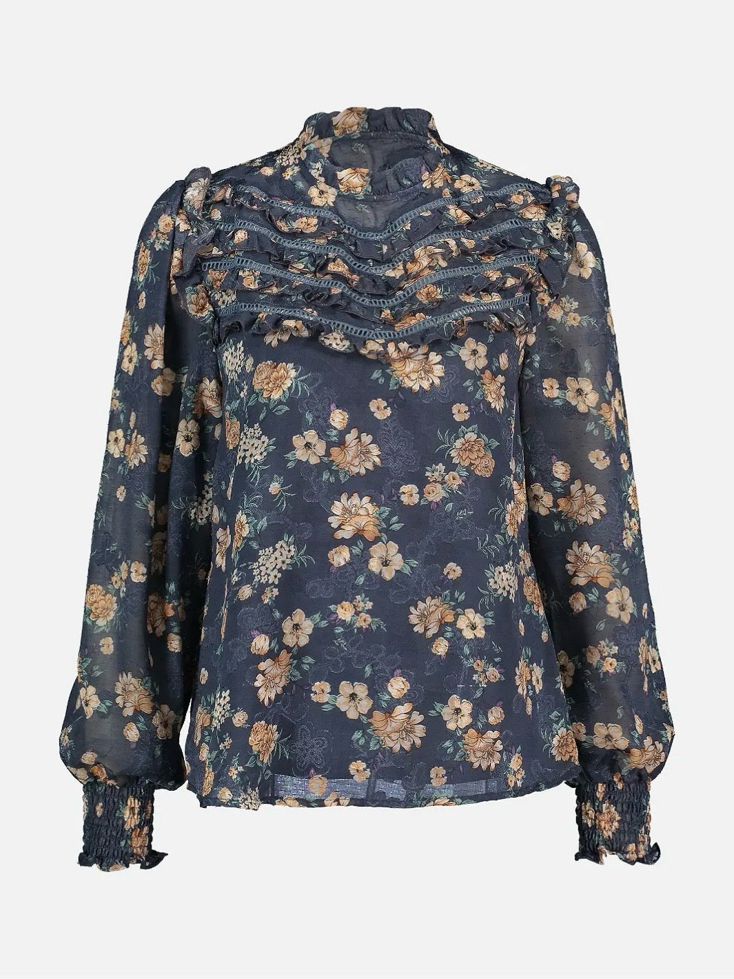 BLUSE STINA SITA RETRO BLUE