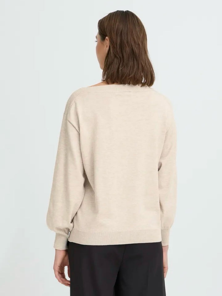 GENSER IHLULS BOAT NECK OATMEAL MELANGE