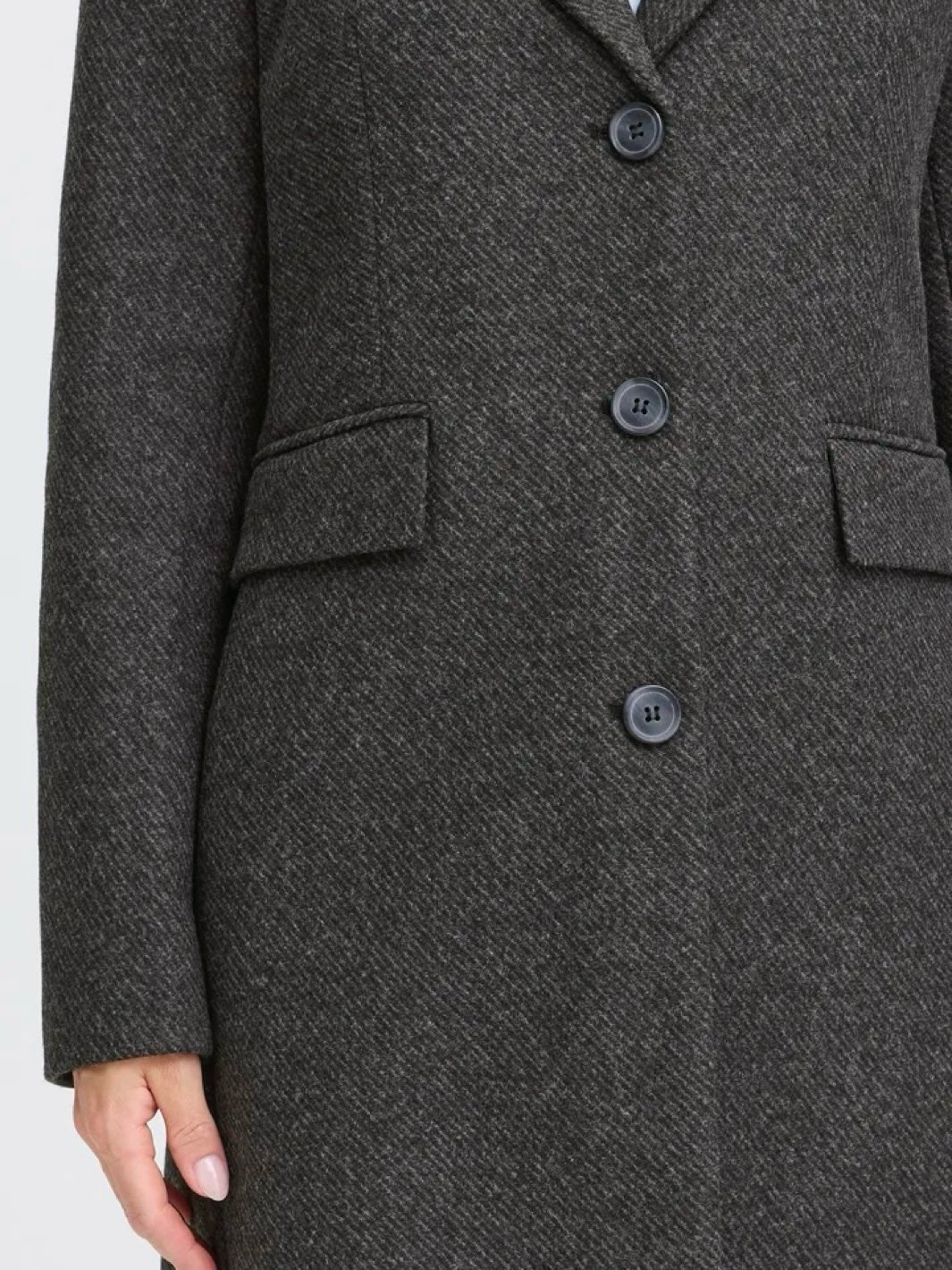 KÅPE FREVILLA LONG CHARCOAL MELANGE