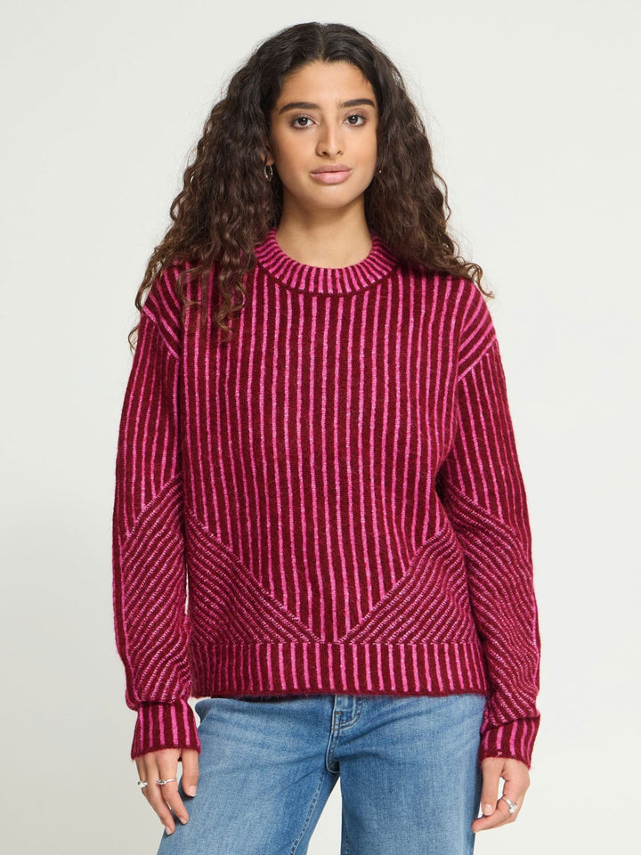 STRIKKEGENSER IHKAMARA LS STRIPE ROHDODENDRON