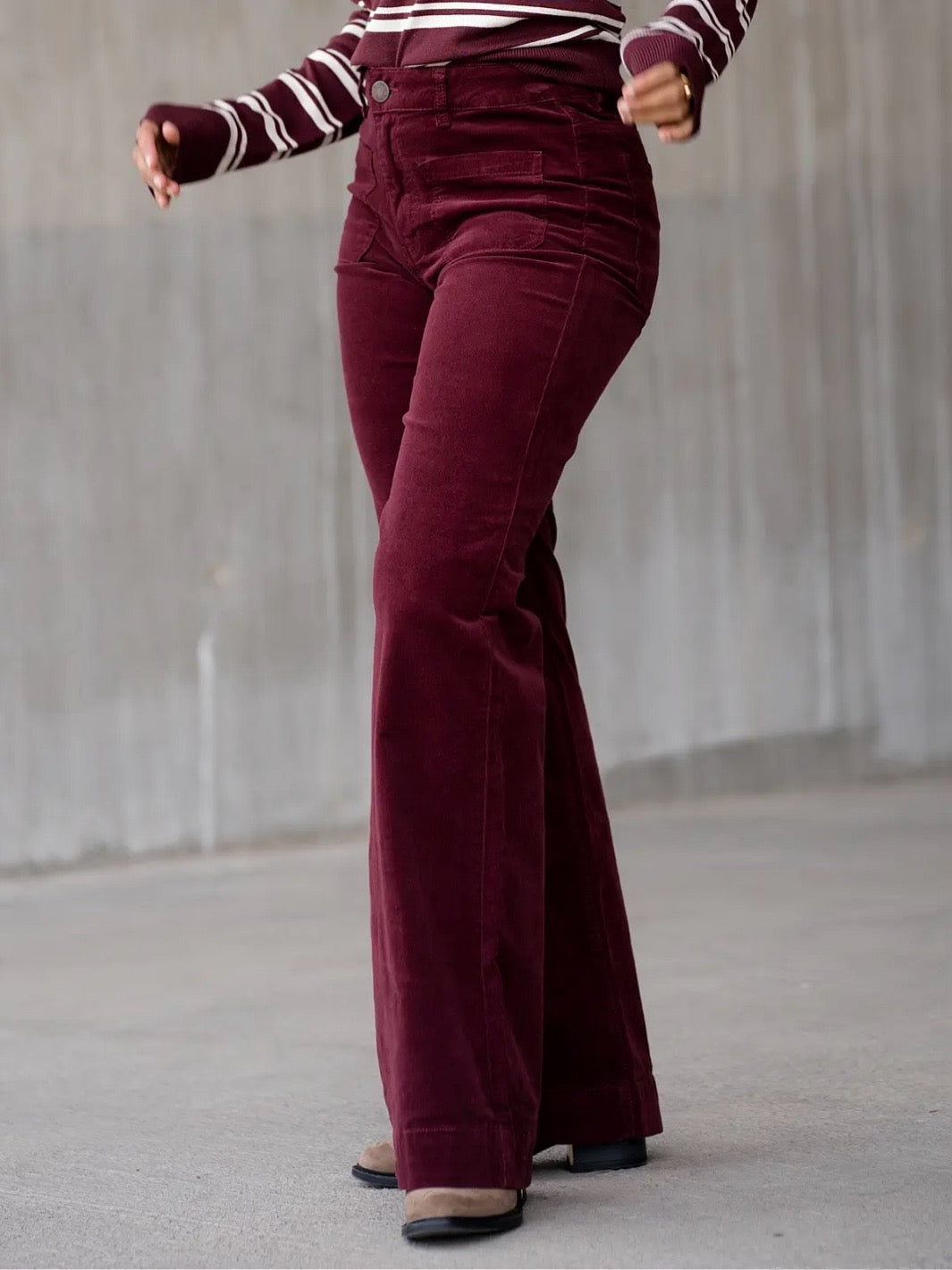 BUKSE ANNIKA CORD DEEP CHERRY