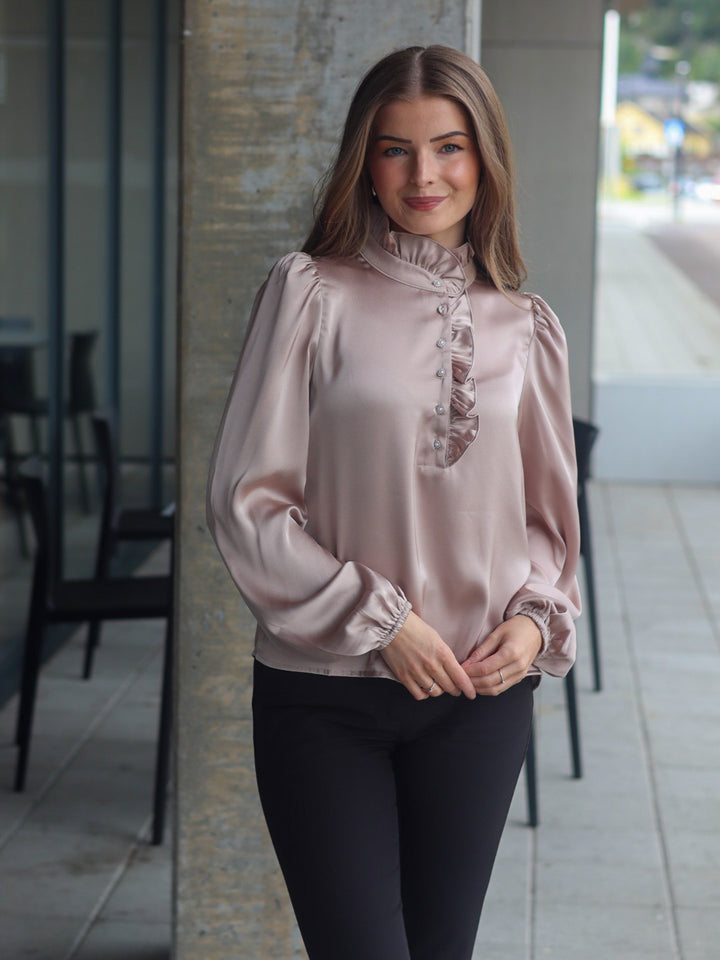 BLUSE VANDA SATIN CHAMPAGNE