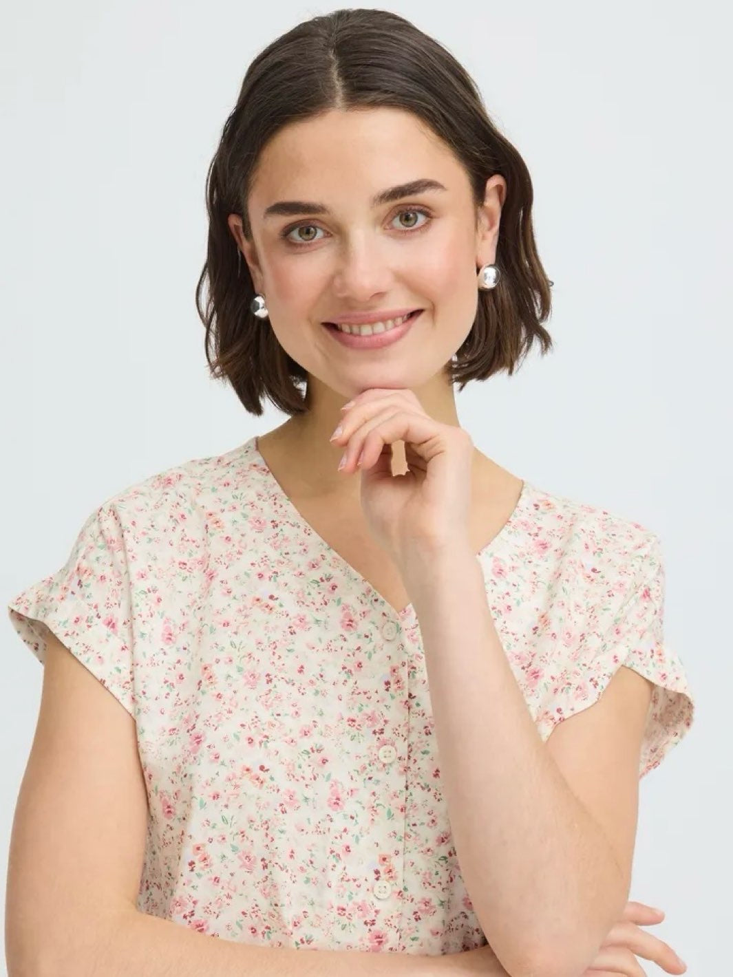 BLUSE FRHEAT PINK BOHO FLORAL