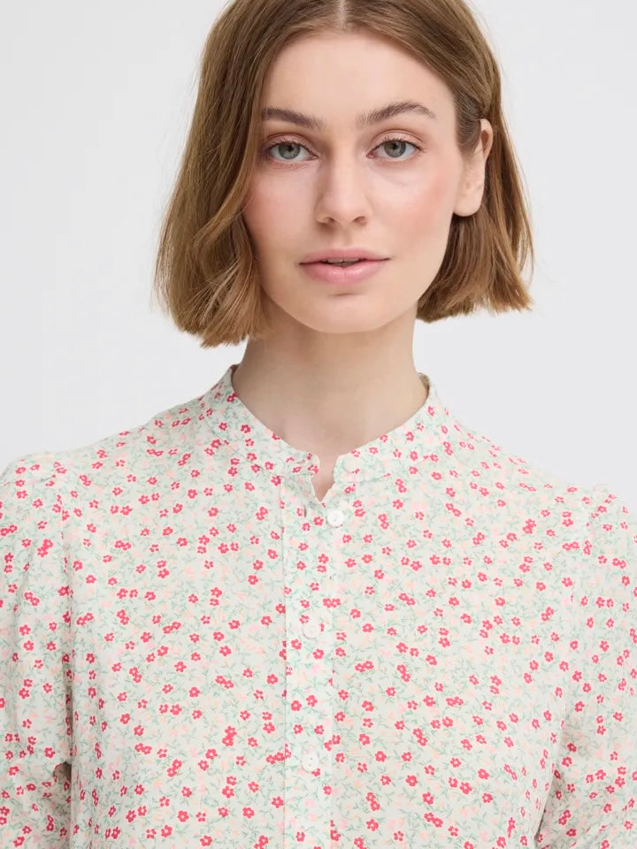 BLUSE IHVERA PINK FLOWER