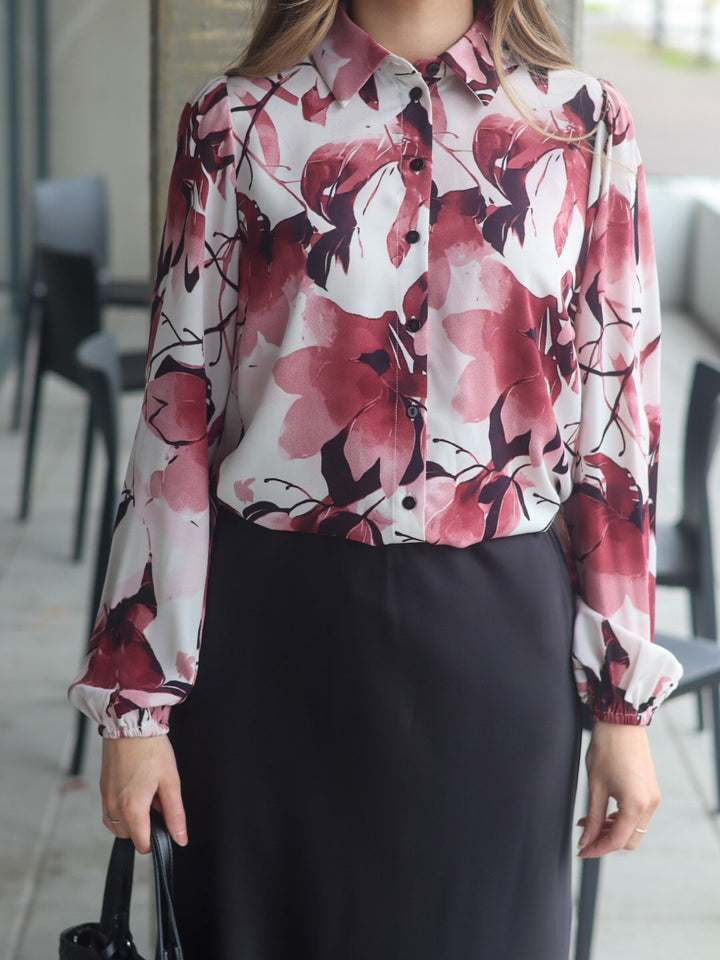 SKJORTE EBBEY BLUSH FLOWER