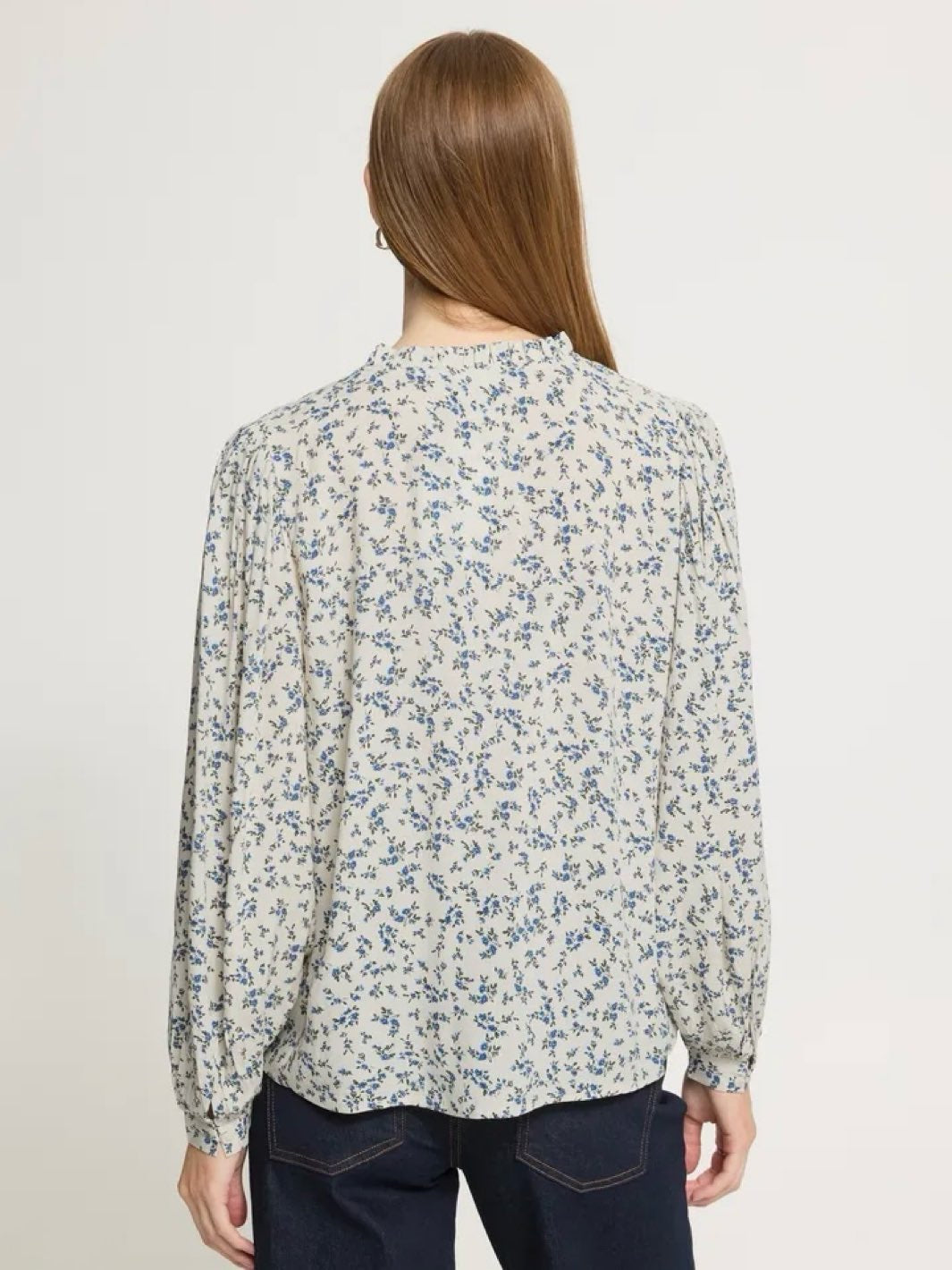 BLUSE IHVERA BLUE FLOWER PRINT