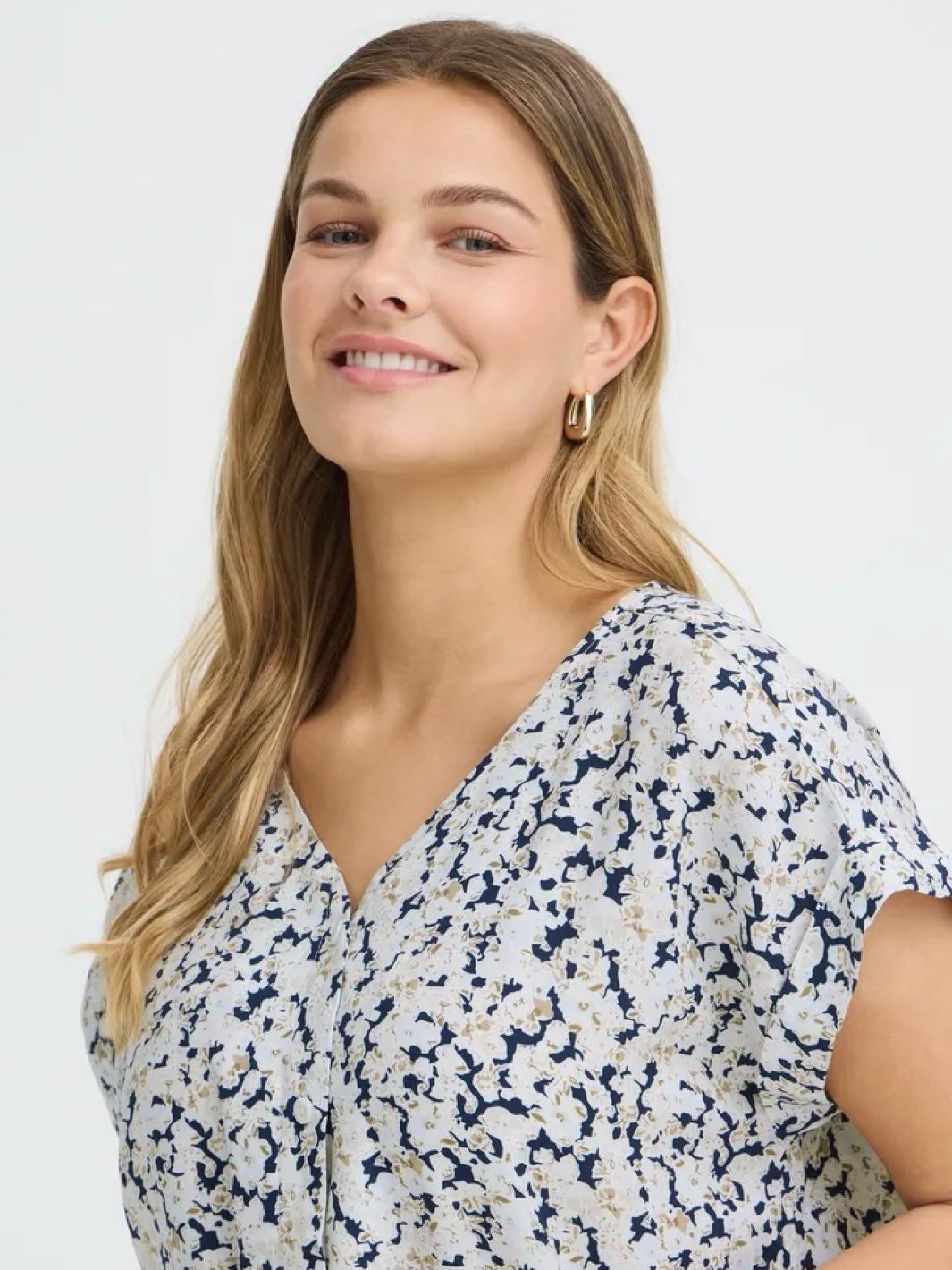 BLUSE FRHEAT NAVY BOHO FLORAL
