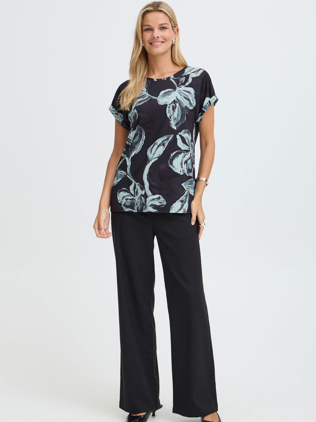 T-SKJORTE FRSEEN FLORAL GRAY MIST