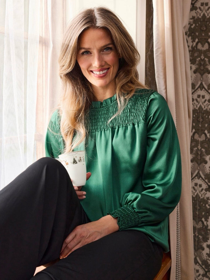 BLUSE CLAIR UNI DK GREEN