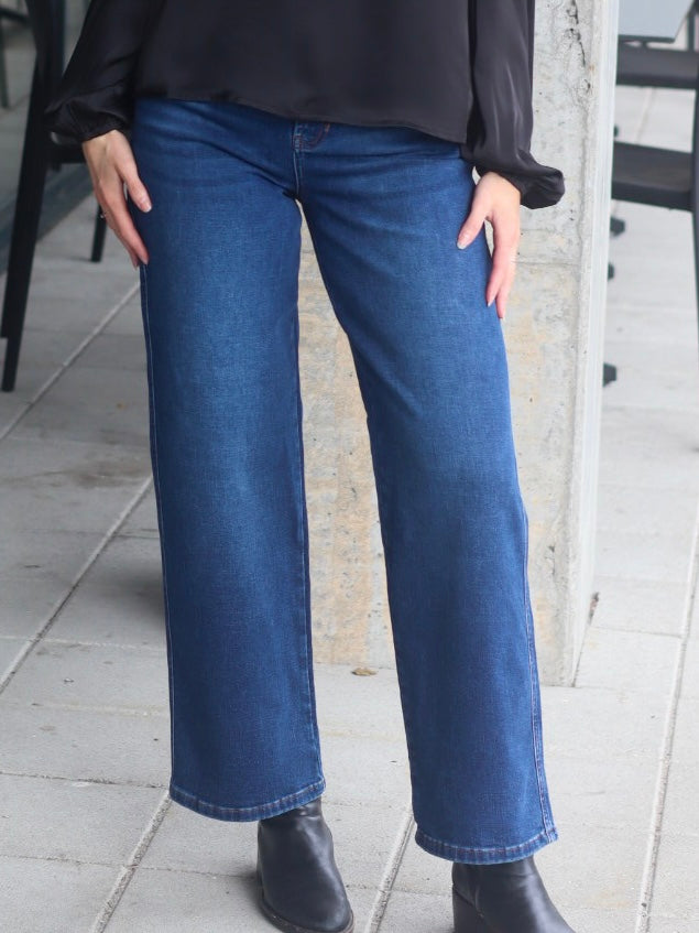 JEANS PZATHENA WIDE DARK BLUE DEMIN
