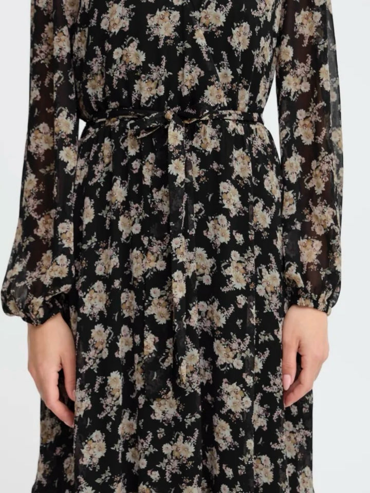 MIDIKJOLE BYXILAYDA BLACK FLORAL