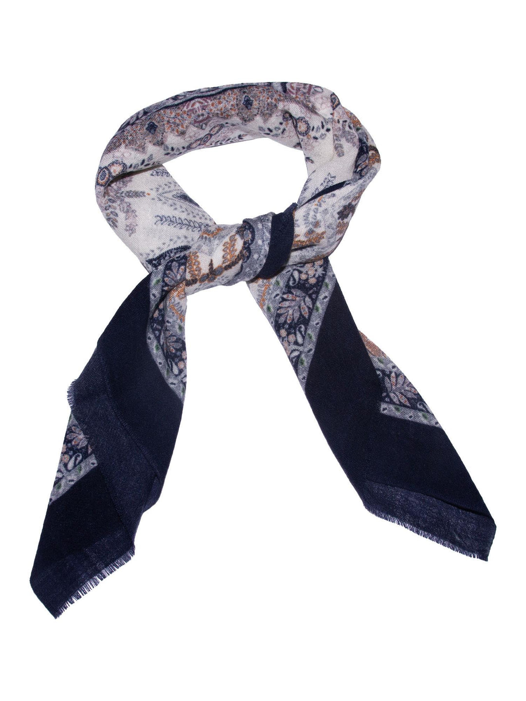 SKJERF ULL NAVY PAISLEY