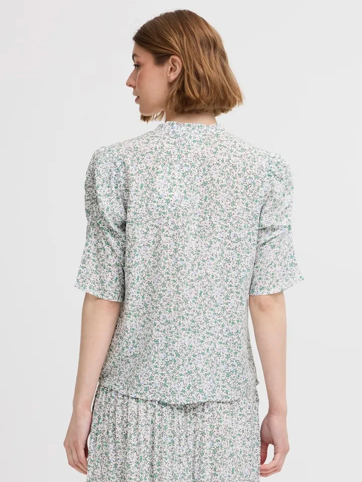 BLUSE IHVERA GREEN FLOWER