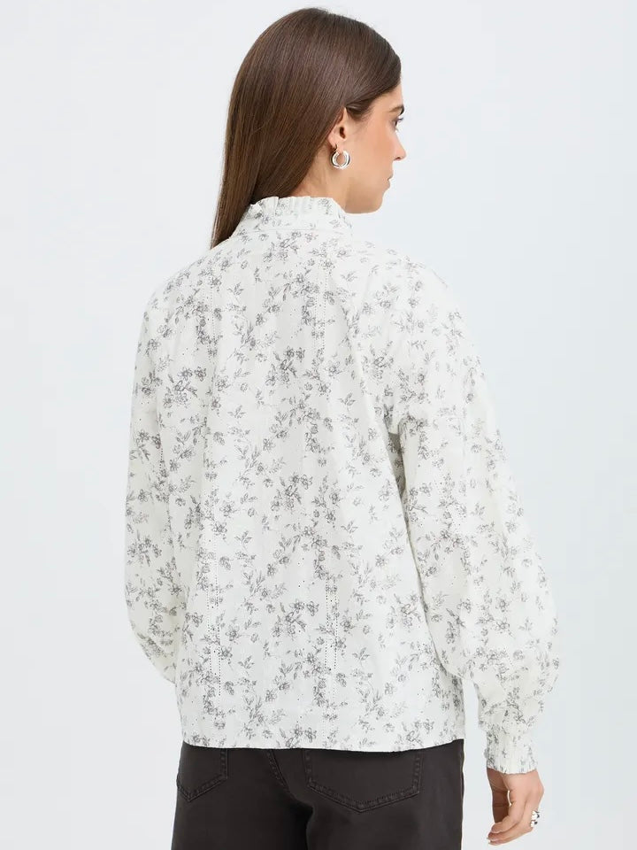 BLUSE PZDEBORAH BROWN FLOWERS