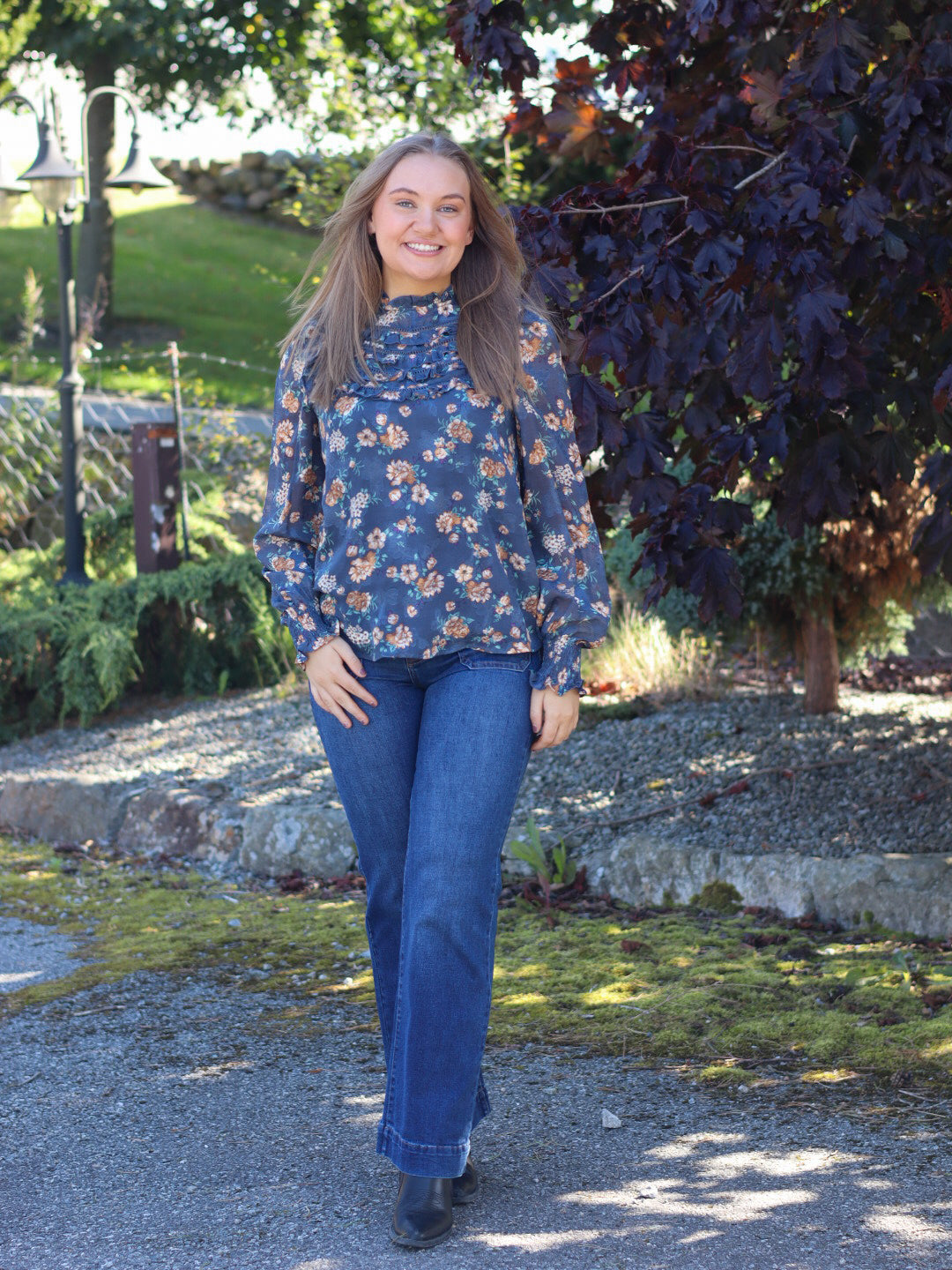 BLUSE STINA SITA RETRO BLUE