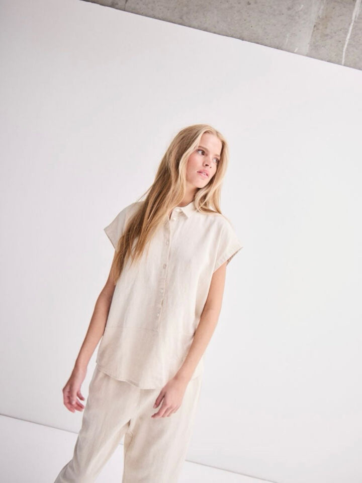 LIN SKJORTE IHLINNO CLOUD DANCER
