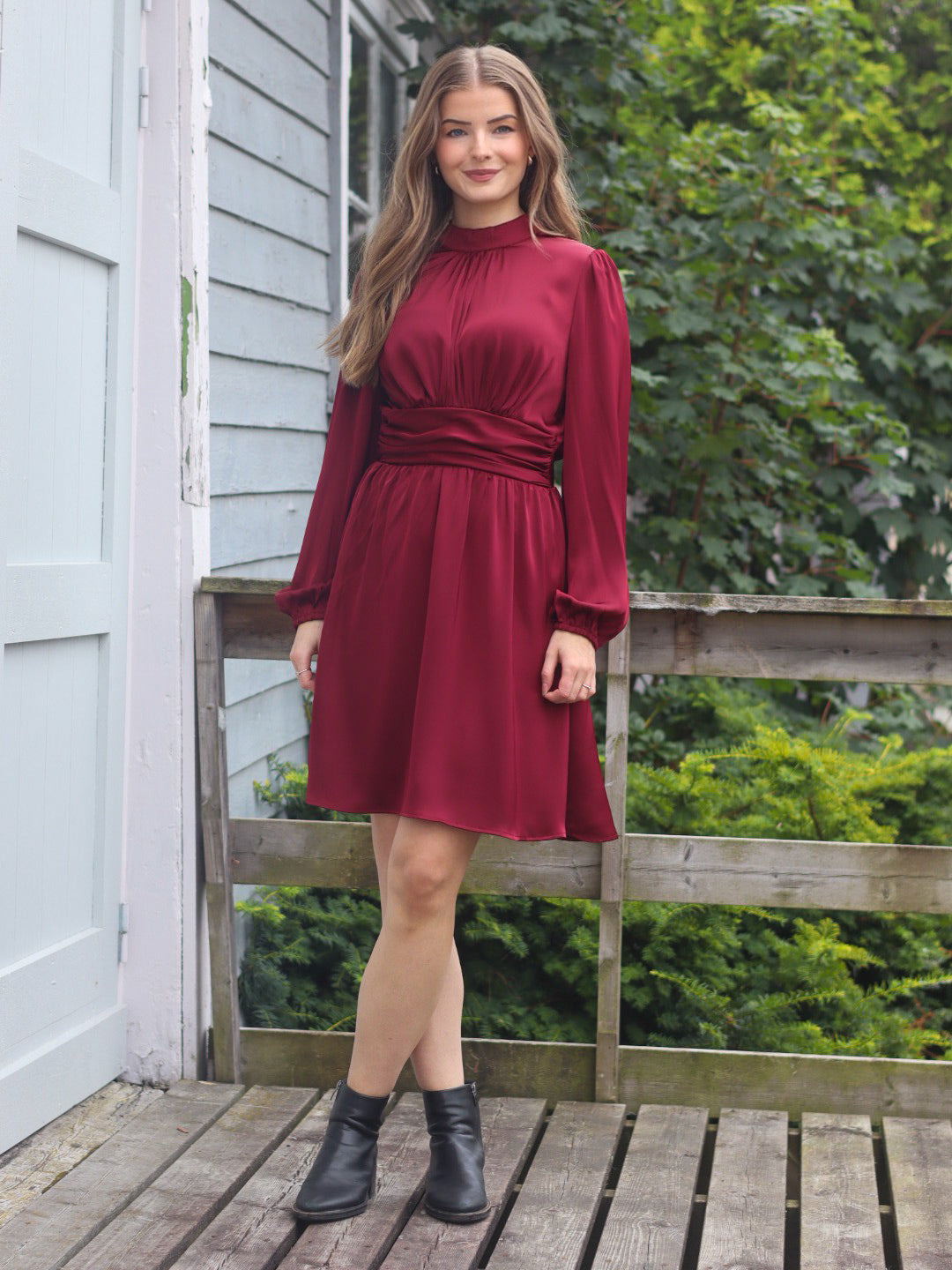 KJOLE ALIBA SATIN BORDAUX