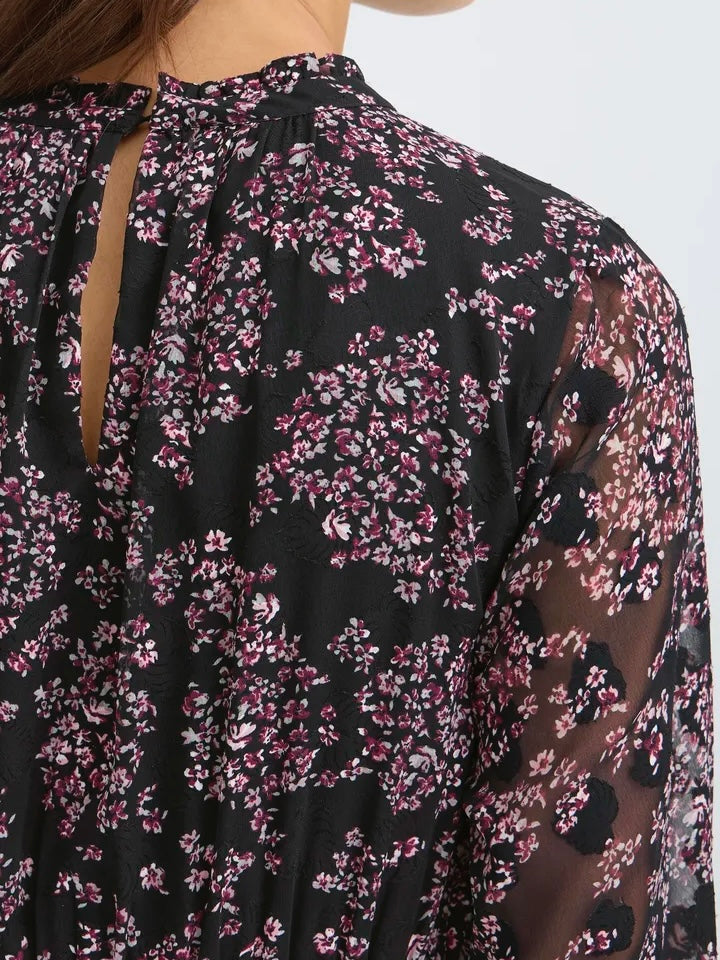 MIDIKJOLE FRCHAY FLORAL BLACK