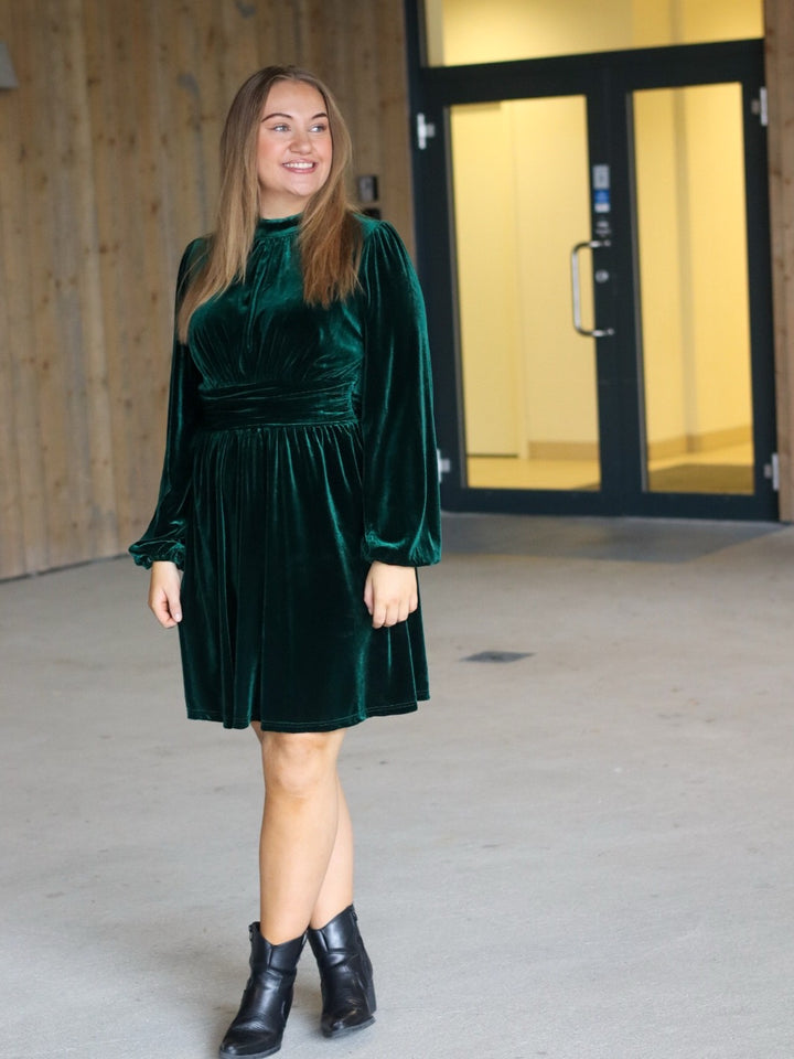 KJOLE ALIBA VELOUR DK GREEN