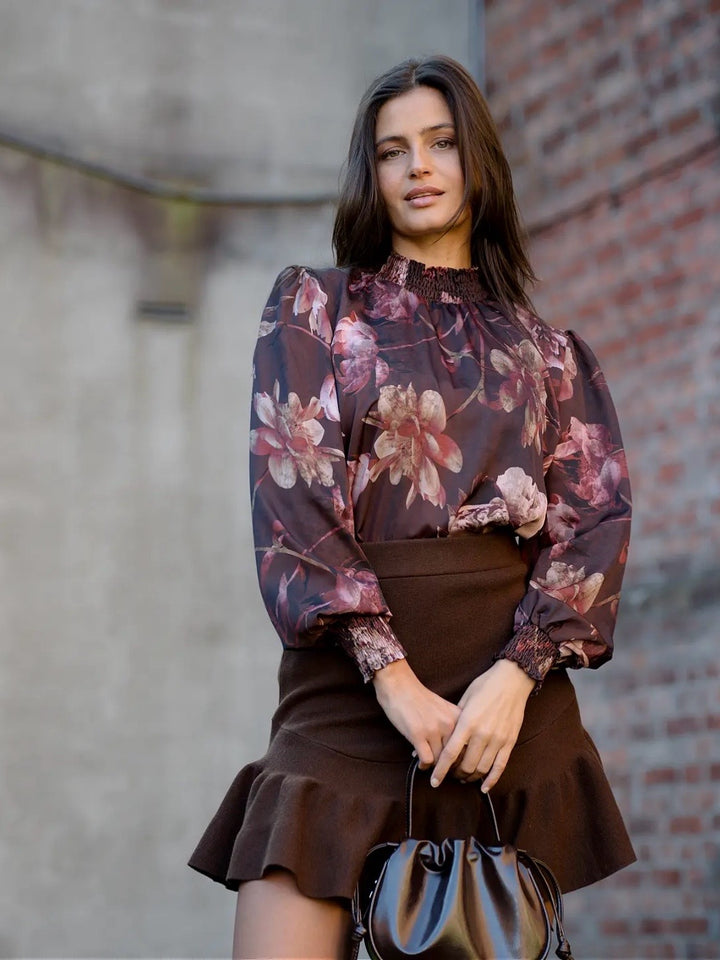 BLUSE JULIET PANA DK BROWN