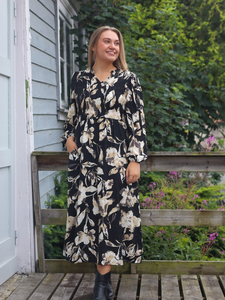 MIDIKJOLE FRARIANA FLORAL BLACK