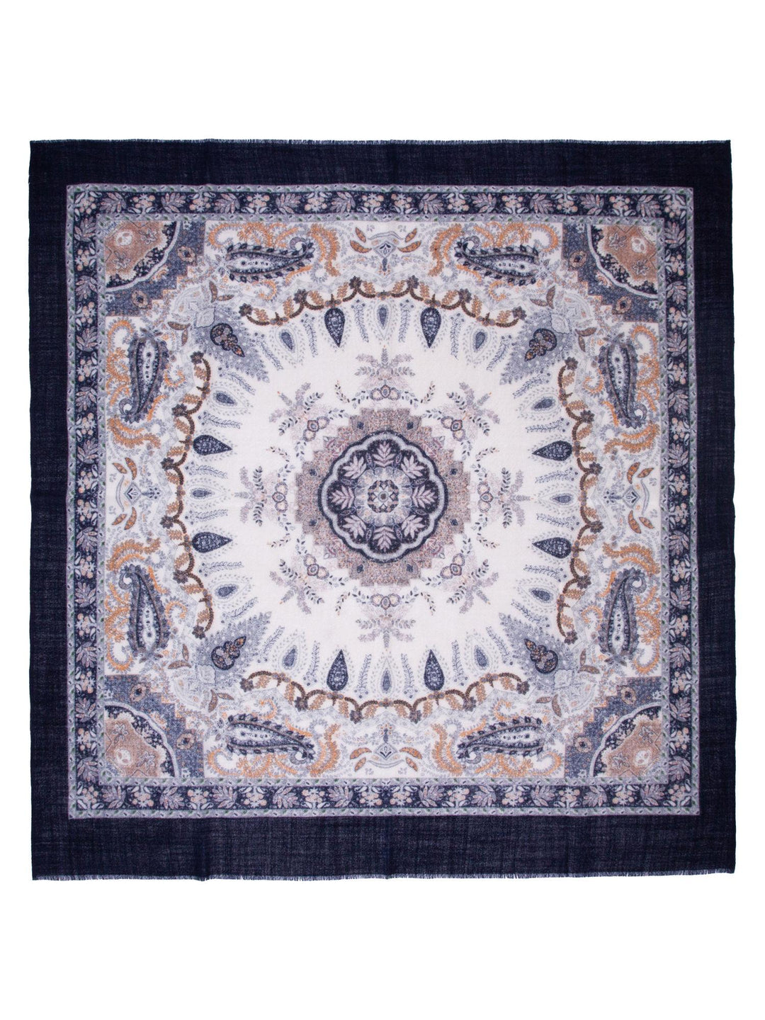 SKJERF ULL NAVY PAISLEY