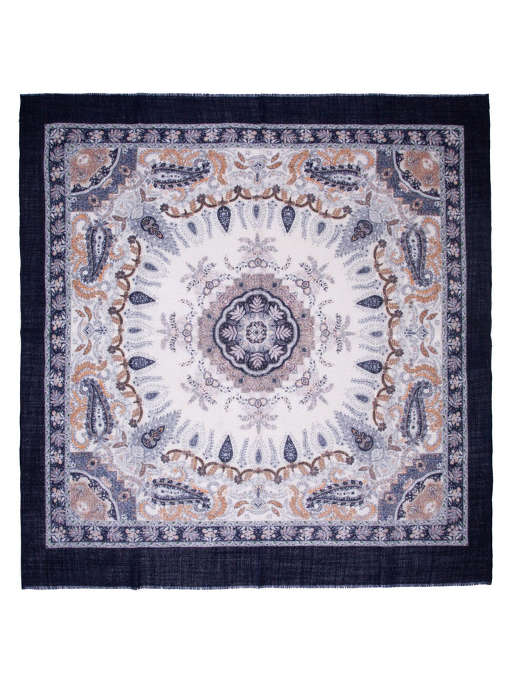 SKJERF ULL NAVY PAISLEY