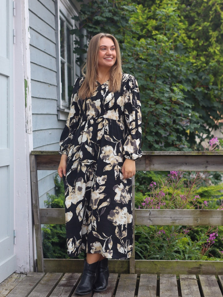 MIDIKJOLE FRARIANA FLORAL BLACK