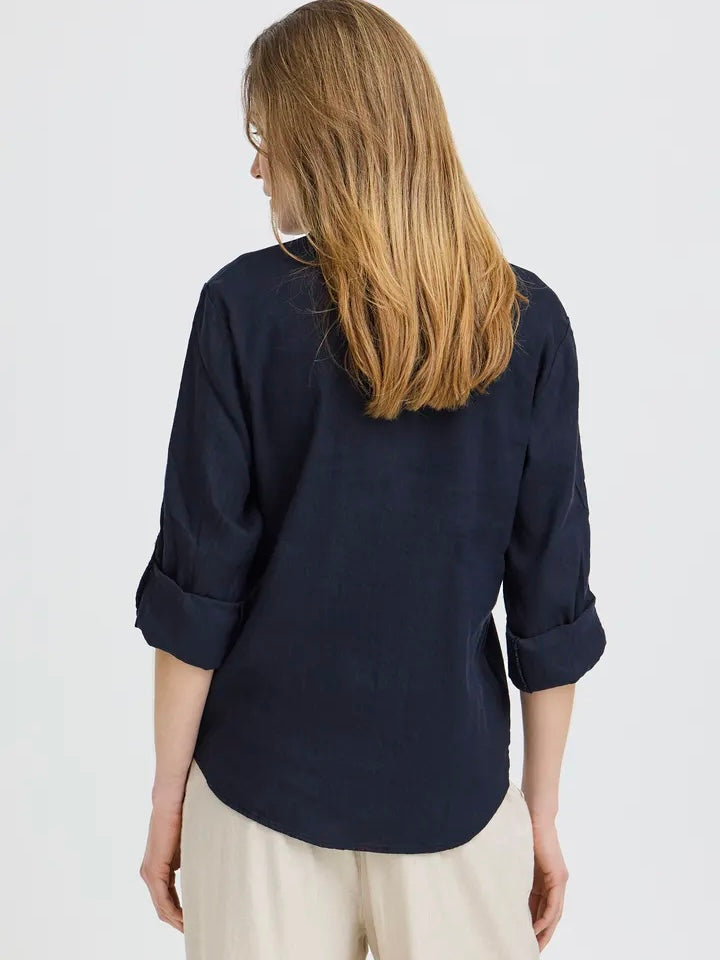LIN SKJORTE PZLUCA LS DARK SAPPHIRE