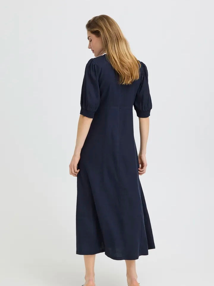 LIN KJOLE PZLUCA LONG SS DARK SAPPHIRE