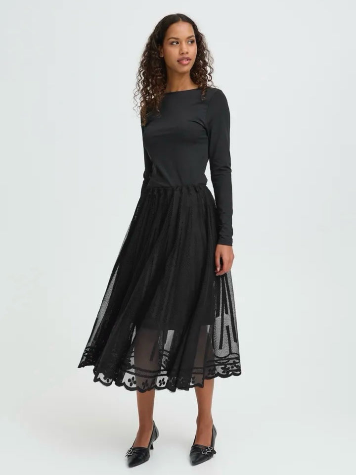 MIDISKJØRT IHLEONCE BLACK